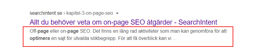Exempel på metadescription